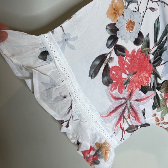 Anthropologie Plum Pretty Sugar Vista Flutter Bridal Robe Kimono  Floral XS/S - Picture 7 of 9